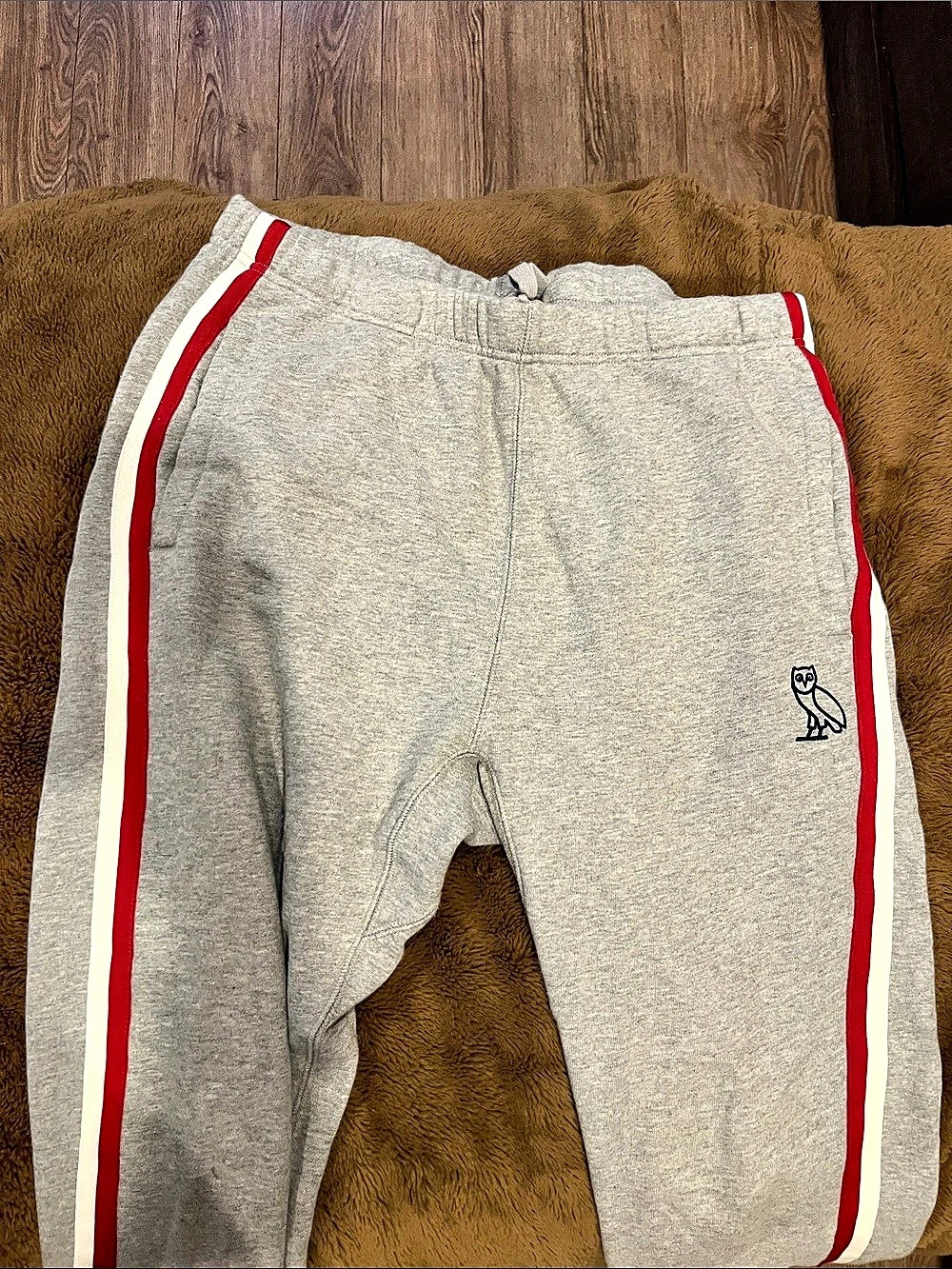 October's Very Own OVO Side Stripe Sweatpants Gray & Red